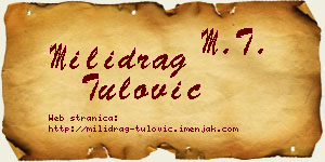 Milidrag Tulović vizit kartica